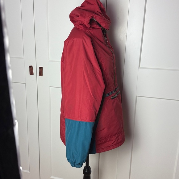 Vintage 90s LL Bean Anorak Aztec Pattern Pullover Parka Southwestern Medium - Picture 8 of 13